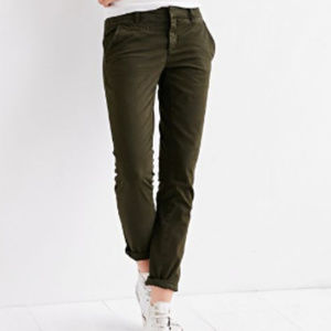 BDG Stretch Khaki Green cropped chinos